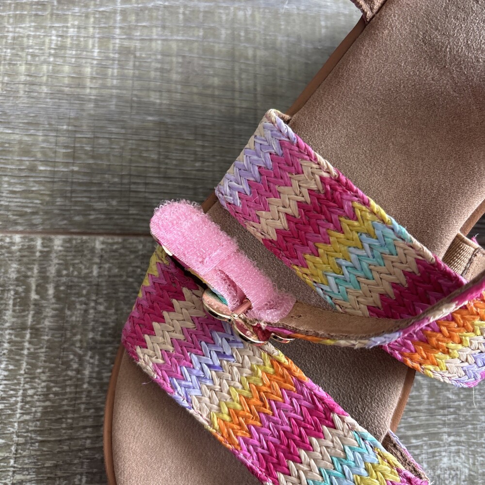 Blowfish Malibu Platform Sandals Sz 5M Rainbow Snap & Buckle Closure Open Toe - Picture 7 of 15